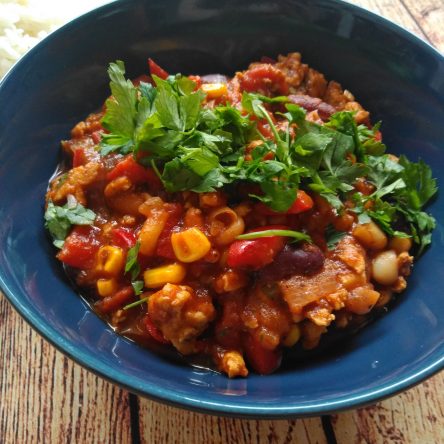 Chilli con carne z mięsem z indyka