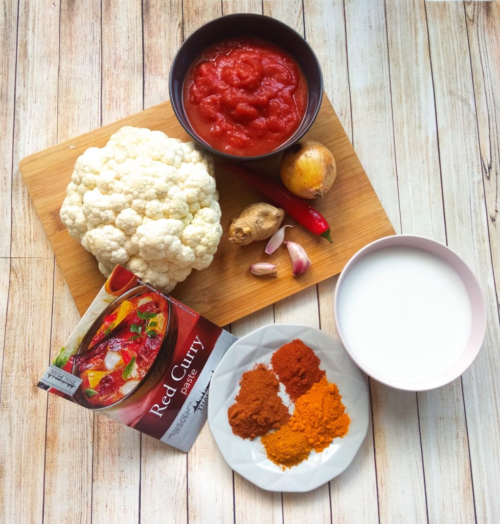 Curry z kalafiora - składniki