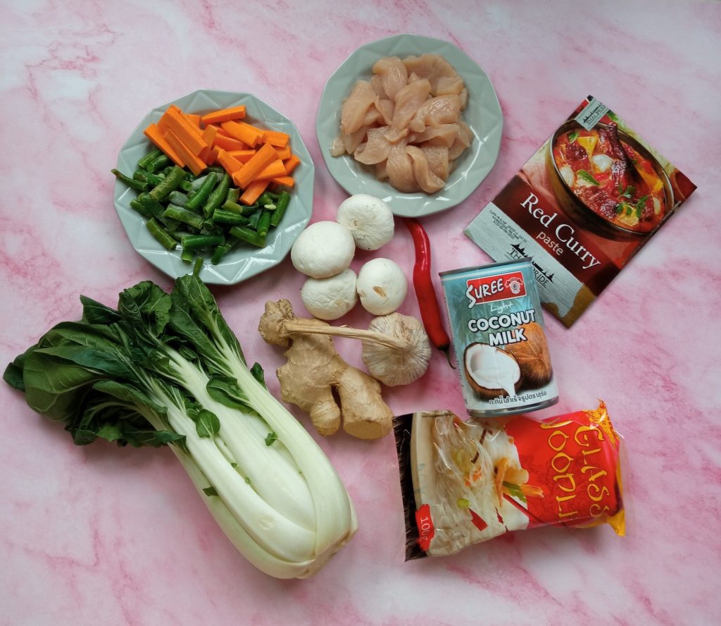 Zupa tajska z kapustą pak choi - składniki