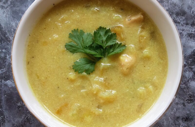 Zupa porowa z ziemniakami i kurczakiem